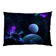 The Music Of My Goddess, Abstract Cyan Mystery Planet Pillow Case (two Sides)