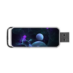 The Music Of My Goddess, Abstract Cyan Mystery Planet Portable Usb Flash (two Sides) by DianeClancy