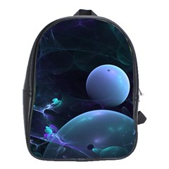 The Music Of My Goddess, Abstract Cyan Mystery Planet School Bags (xl)  by DianeClancy