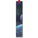 The Music Of My Goddess, Abstract Cyan Mystery Planet Large Book Marks Front