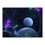 The Music Of My Goddess, Abstract Cyan Mystery Planet Double Sided Flano Blanket (Mini)  35 x27  Blanket Back