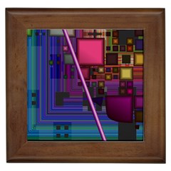 Jewel City, Radiant Rainbow Abstract Urban Framed Tiles by DianeClancy