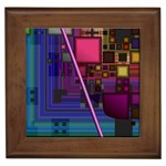 Jewel City, Radiant Rainbow Abstract Urban Framed Tiles Front