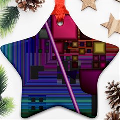 Jewel City, Radiant Rainbow Abstract Urban Ornament (star)  by DianeClancy