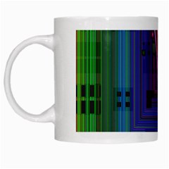 Jewel City, Radiant Rainbow Abstract Urban White Mugs by DianeClancy