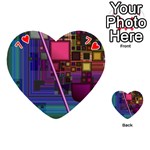 Jewel City, Radiant Rainbow Abstract Urban Playing Cards 54 (Heart)  Front - Heart7