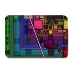 Jewel City, Radiant Rainbow Abstract Urban Plate Mats