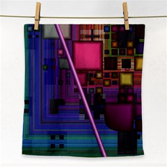 Jewel City, Radiant Rainbow Abstract Urban Face Towel by DianeClancy