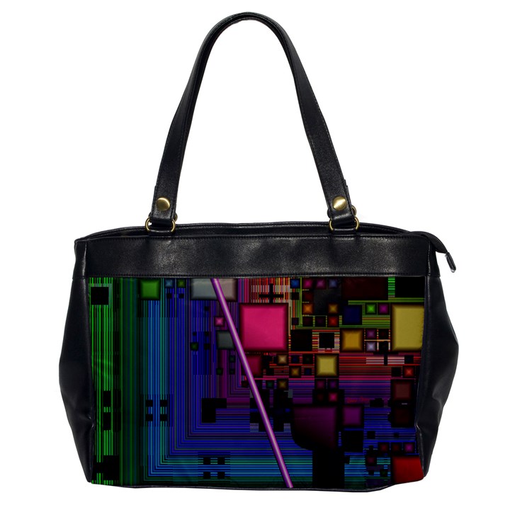 Jewel City, Radiant Rainbow Abstract Urban Office Handbags