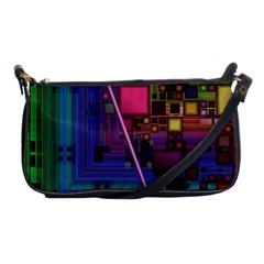 Jewel City, Radiant Rainbow Abstract Urban Shoulder Clutch Bags by DianeClancy