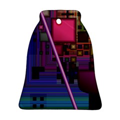 Jewel City, Radiant Rainbow Abstract Urban Ornament (bell) 