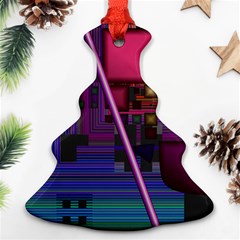 Jewel City, Radiant Rainbow Abstract Urban Christmas Tree Ornament (2 Sides)