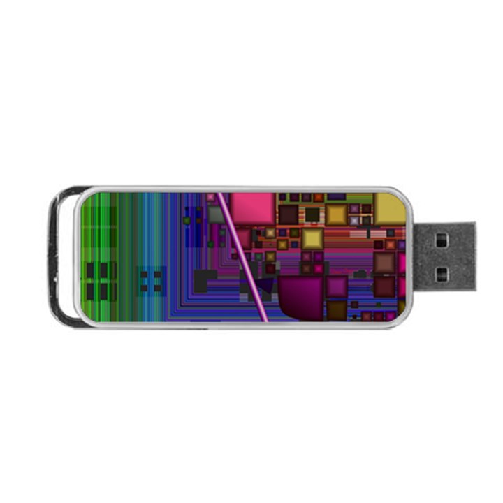 Jewel City, Radiant Rainbow Abstract Urban Portable USB Flash (Two Sides)