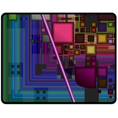 Jewel City, Radiant Rainbow Abstract Urban Double Sided Fleece Blanket (medium) 