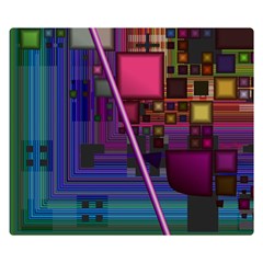 Jewel City, Radiant Rainbow Abstract Urban Double Sided Flano Blanket (small) 