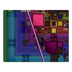 Jewel City, Radiant Rainbow Abstract Urban Double Sided Flano Blanket (large)  by DianeClancy