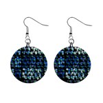 Looking Out At Night, Abstract Venture Adventure (venture Night Ii) Mini Button Earrings Front