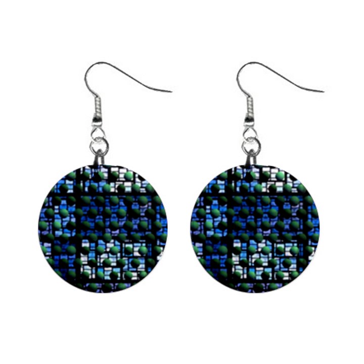 Looking Out At Night, Abstract Venture Adventure (venture Night Ii) Mini Button Earrings