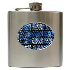 Looking Out At Night, Abstract Venture Adventure (venture Night Ii) Hip Flask (6 Oz) by DianeClancy