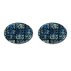 Looking Out At Night, Abstract Venture Adventure (venture Night Ii) Cufflinks (oval) by DianeClancy