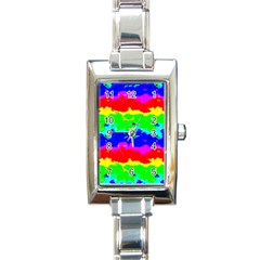 Colorful Digital Abstract  Rectangle Italian Charm Watch by dflcprints