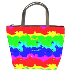 Colorful Digital Abstract  Bucket Bags by dflcprints