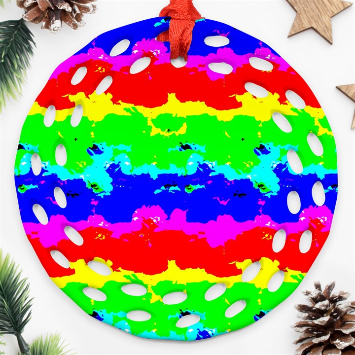 Colorful Digital Abstract  Ornament (Round Filigree) 