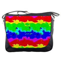 Colorful Digital Abstract  Messenger Bags by dflcprints