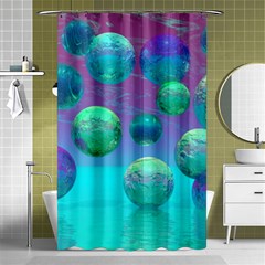 Ocean Dreams, Abstract Aqua Violet Ocean Fantasy Shower Curtain 48  X 72  (small)  by DianeClancy