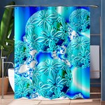 Blue Ice Crystals, Abstract Aqua Azure Cyan Shower Curtain 60  x 72  (Medium)  60 x72  Curtain