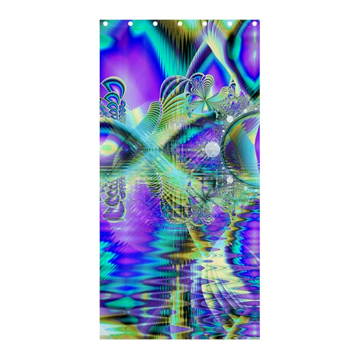 Abstract Peacock Celebration, Golden Violet Teal Shower Curtain 36  x 72  (Stall) 