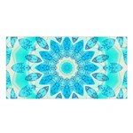 Blue Ice Goddess, Abstract Crystals Of Love Satin Shawl Front