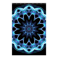 Crystal Star, Abstract Glowing Blue Mandala Shower Curtain 48  X 72  (small)  by DianeClancy