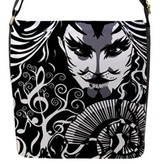 Musical Catman Flap Closure Messenger Bag (small) by DryInk