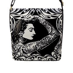 Tattooed Gypsie Flap Closure Messenger Bag (l) by DryInk