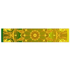 Yellow Green Abstract Wheel Of Fire Flano Scarf (small)