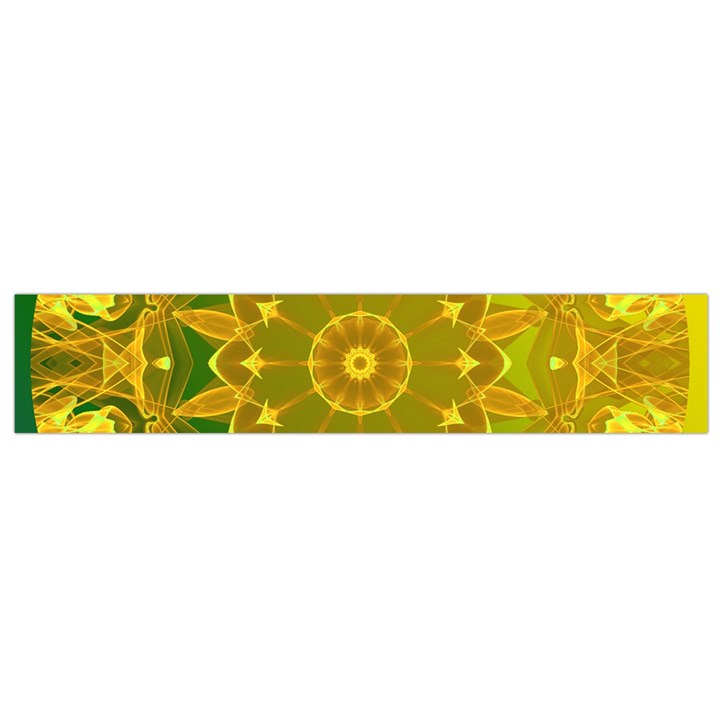 Yellow Green Abstract Wheel Of Fire Flano Scarf (Small)