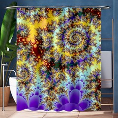 Desert Winds, Abstract Gold Purple Cactus  Shower Curtain 60  X 72  (medium)  by DianeClancy