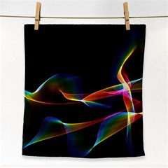 Fluted Cosmic Rafluted Cosmic Rainbow, Abstract Winds Face Towel by DianeClancy