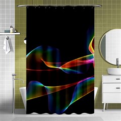 Fluted Cosmic Rafluted Cosmic Rainbow, Abstract Winds Shower Curtain 48  X 72  (small) 