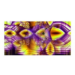 Golden Violet Crystal Palace, Abstract Cosmic Explosion Satin Wrap by DianeClancy