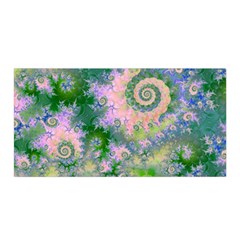 Rose Apple Green Dreams, Abstract Water Garden Satin Wrap by DianeClancy