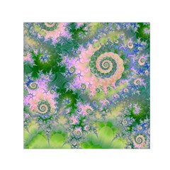 Rose Apple Green Dreams, Abstract Water Garden Small Satin Scarf (square) by DianeClancy