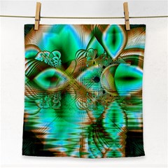 Spring Leaves, Abstract Crystal Flower Garden Face Towel by DianeClancy