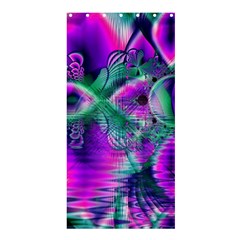  Teal Violet Crystal Palace, Abstract Cosmic Heart Shower Curtain 36  X 72  (stall)  by DianeClancy