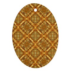 Luxury Check Ornate Pattern Ornament (oval)  by dflcprints