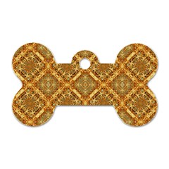 Luxury Check Ornate Pattern Dog Tag Bone (two Sides) by dflcprints