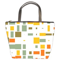 Rectangles And Squares In Retro Colors  	bucket Bag by LalyLauraFLM