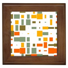 Rectangles And Squares In Retro Colors  			framed Tile by LalyLauraFLM