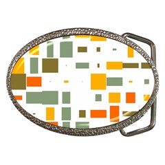 Rectangles And Squares In Retro Colors  			belt Buckle